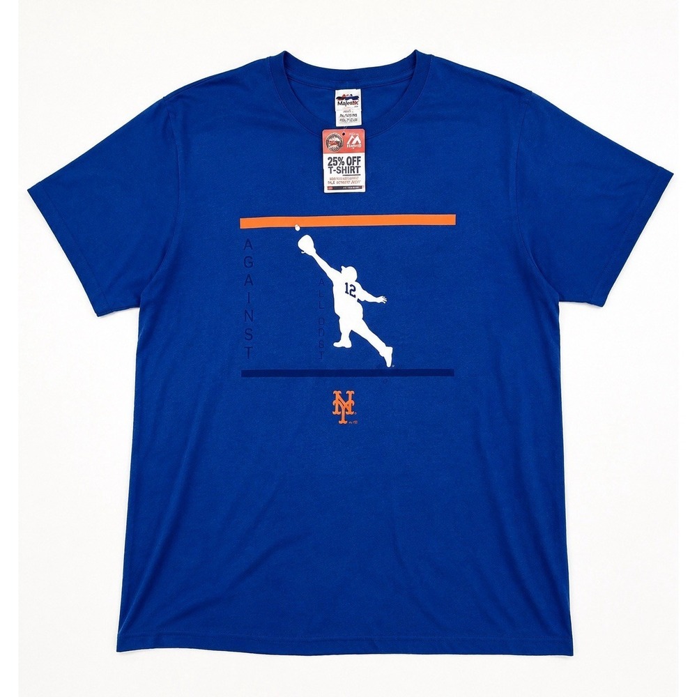 New York Mets MLB Baseball Graphic T Shirt Blue Mens XL New